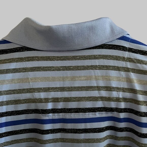 Antigua Shirt‎ Mens L Large Striped Desert Dry Golf Pullover Polo 1/4 Button Up - Picture 4 of 9